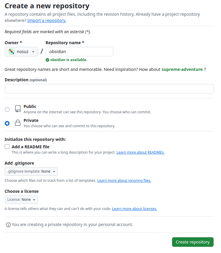create GitHub repository